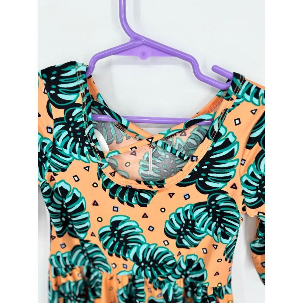 Dotdotsmile Girls Dress Size 3/4 Orange with Green Floral NWT - Picture 5 of 5
